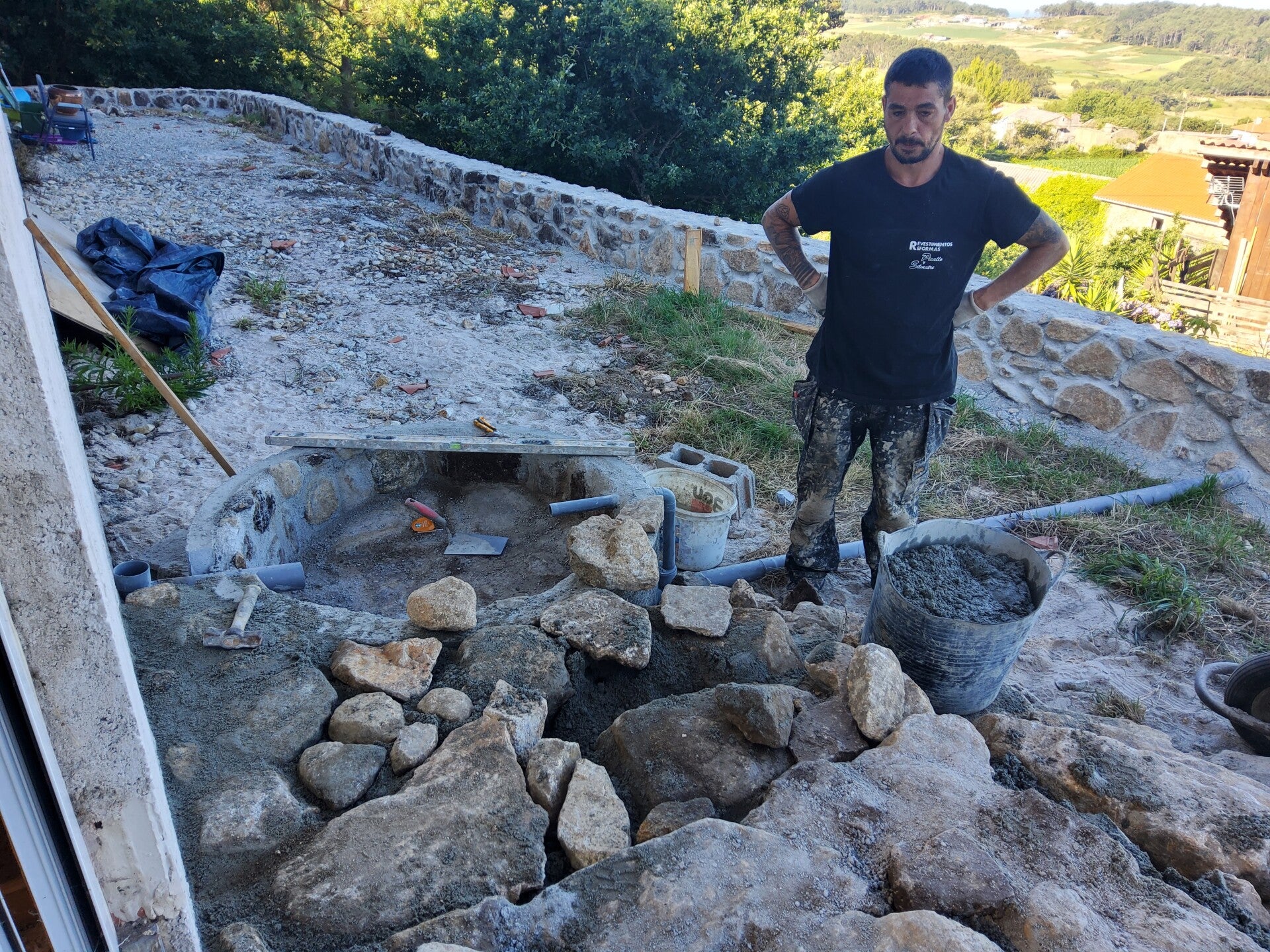 Trabajo de cantería con vistas